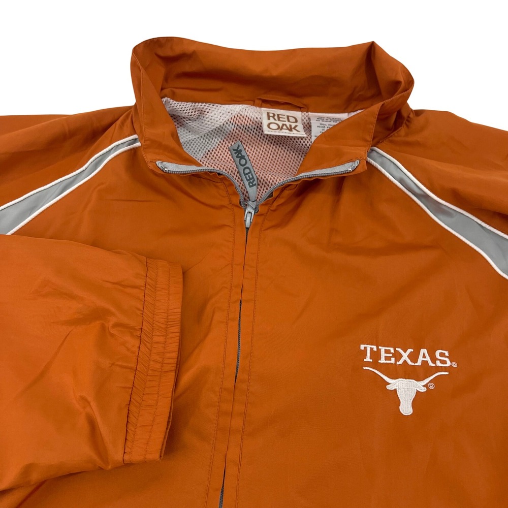 Vintage Red Oak Texas Longhorns Bevo Windbreaker Jacket Mens XL Burnt Orange 90s